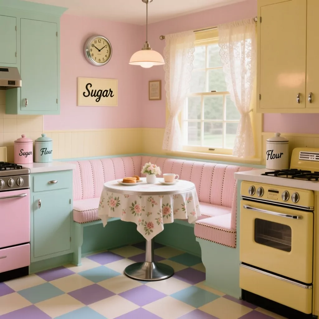 Nội thất chung cư nhỏ phong cách vintage với tông màu pastel dịu ngọt.