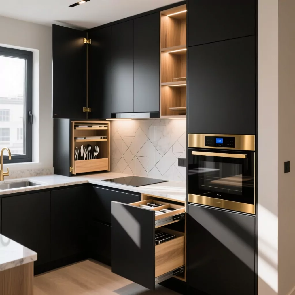 Thi công nội thất bếp nhỏ bố cục thông minh