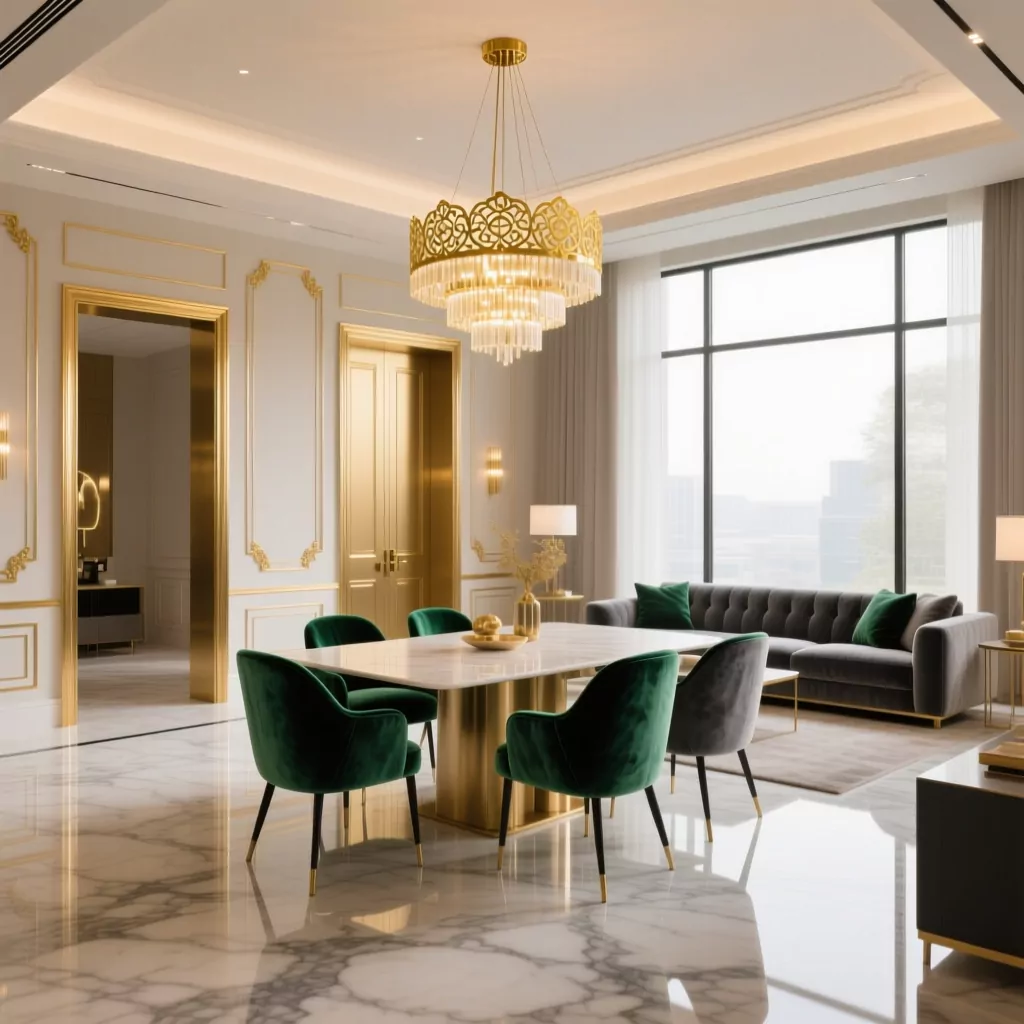 Thi công nội thất phòng khách hiện đại sofa da