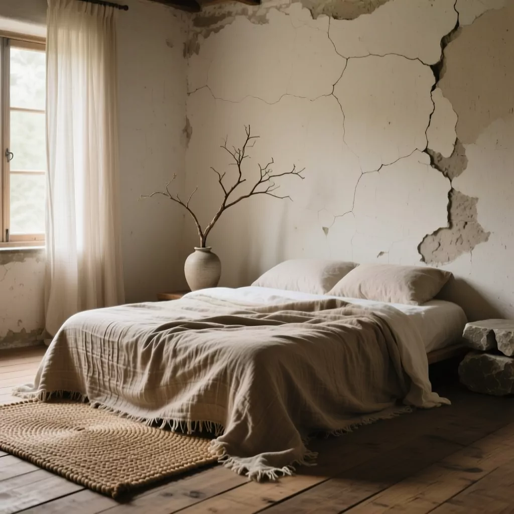 Thi công nội thất phòng ngủ Wabi Sabi tinh tế