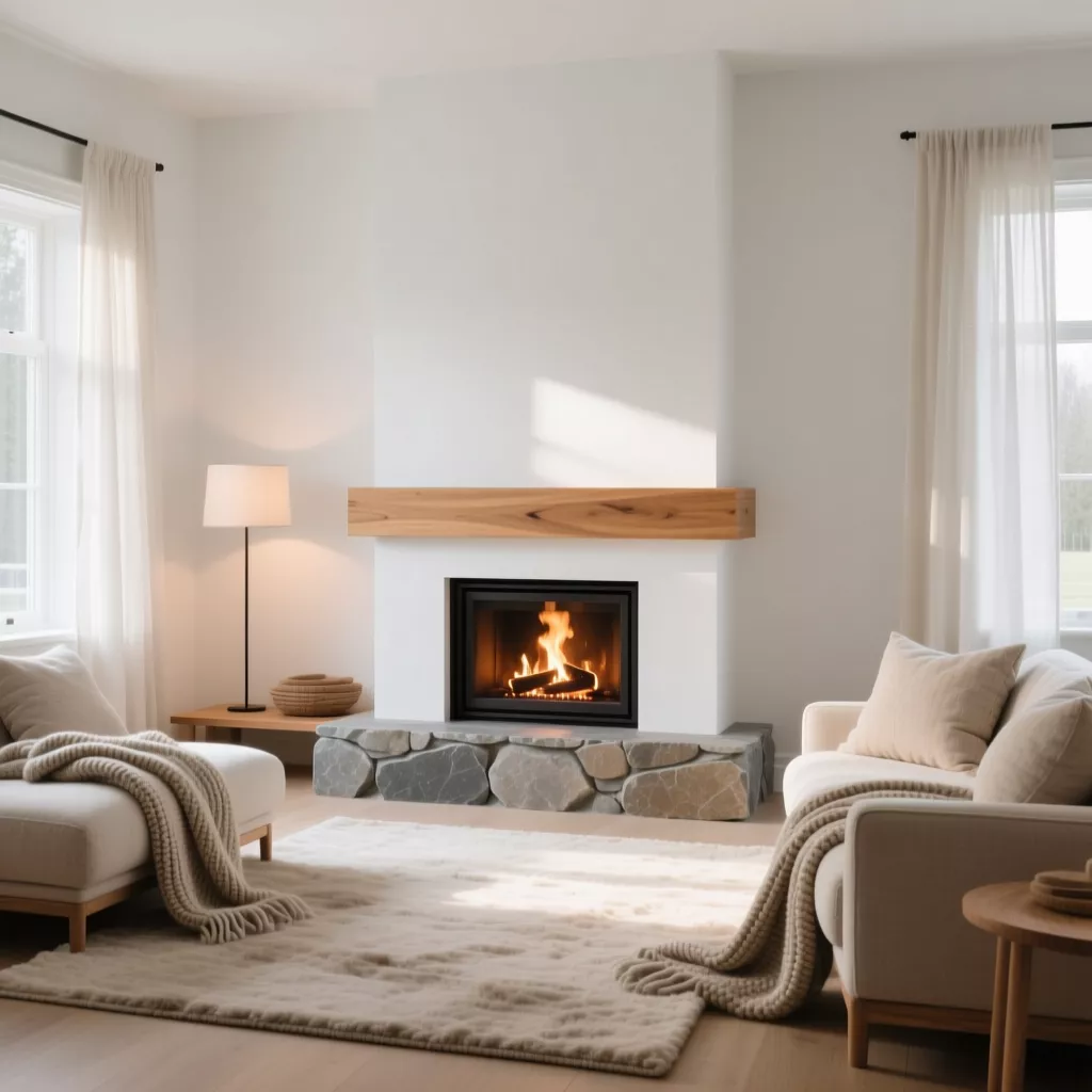 Nội thất biệt thự đẹp phong cách Scandinavian — phòng khách ngập ánh sáng tự nhiên