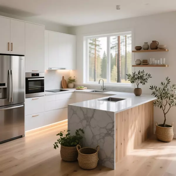 Thiết kế nội thất nhà phố đẹp — bếp chữ U Scandinavian tỷ lệ chuẩn xác