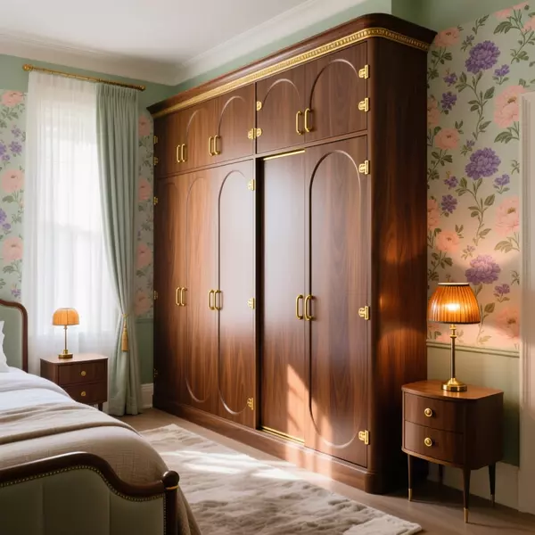 Phòng ngủ phong cách Vintage lãng mạn với giấy dán tường hoa nhí