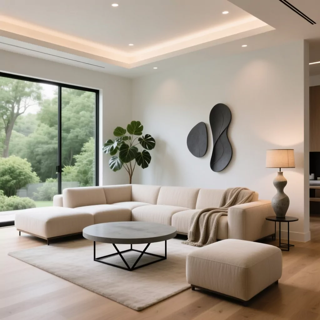 Thiết kế nội thất phòng khách chung cư tối giản