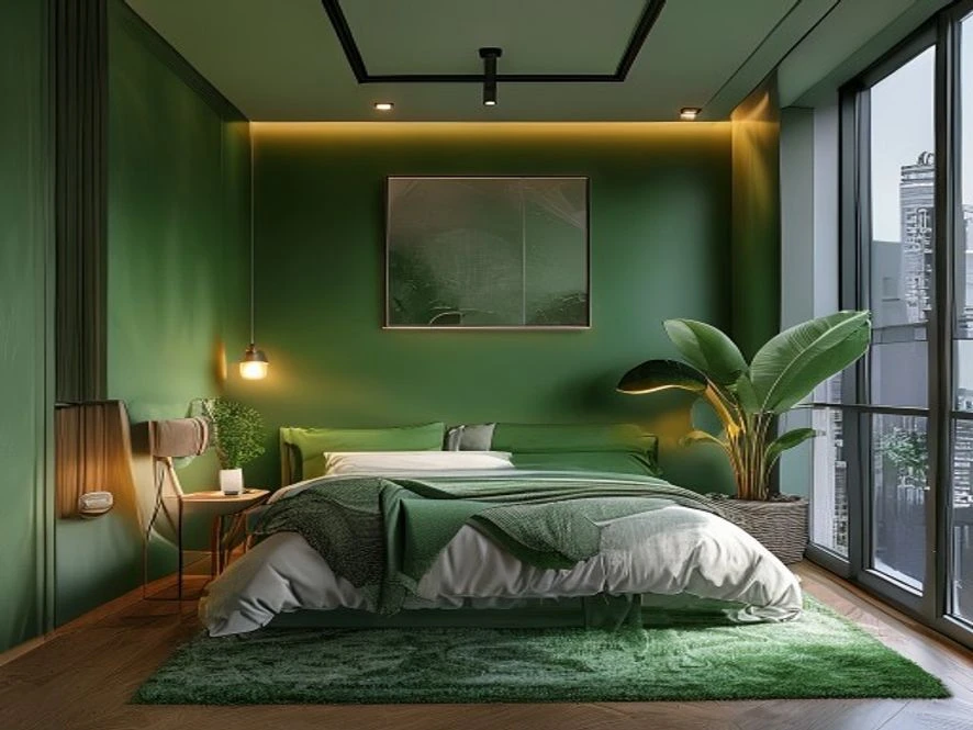 ban công xanh mẫu nội thất phòng ngủ 30m2 đẹp