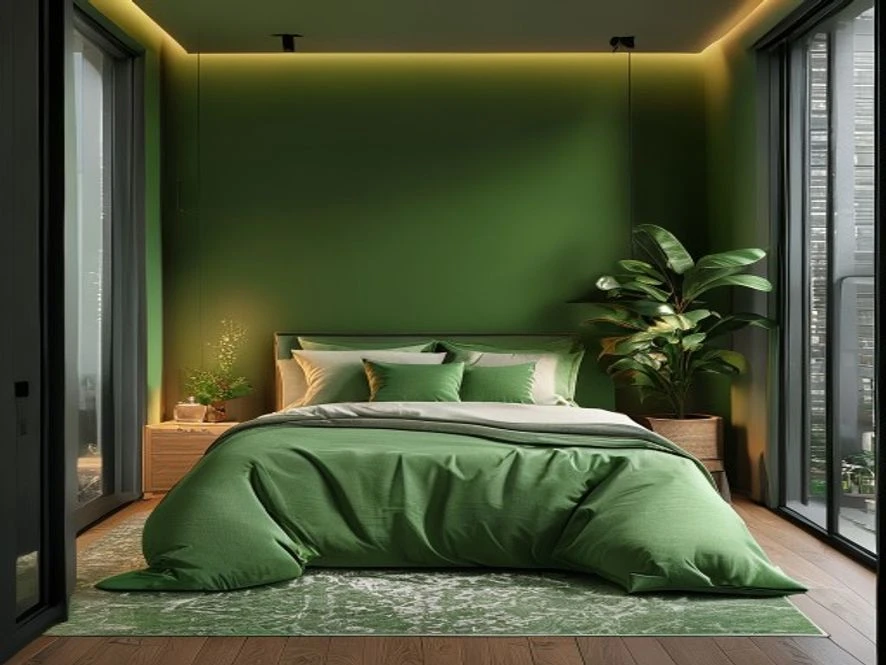 Ban công xanh trong thiết kế nội thất phòng ngủ 20m2