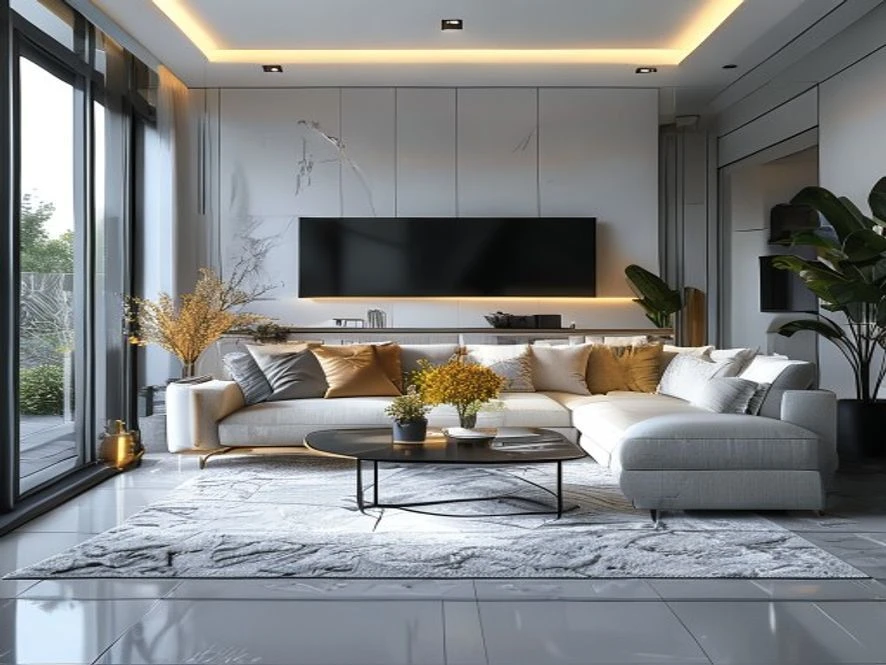 Bản vẽ 3D thiết kế nội thất phòng khách 15m2
