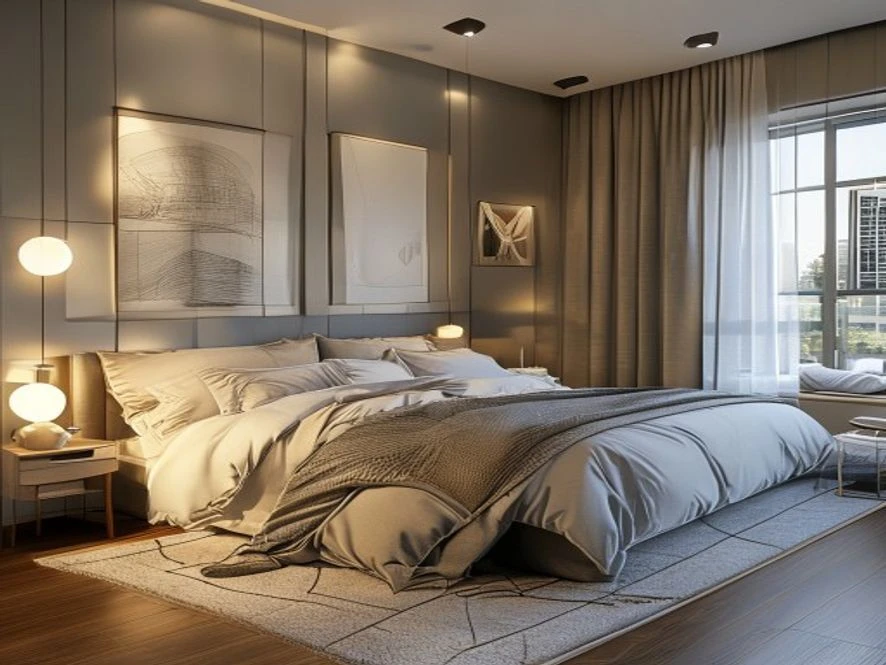 Bản vẽ bố trí nội thất phòng ngủ 16m2
