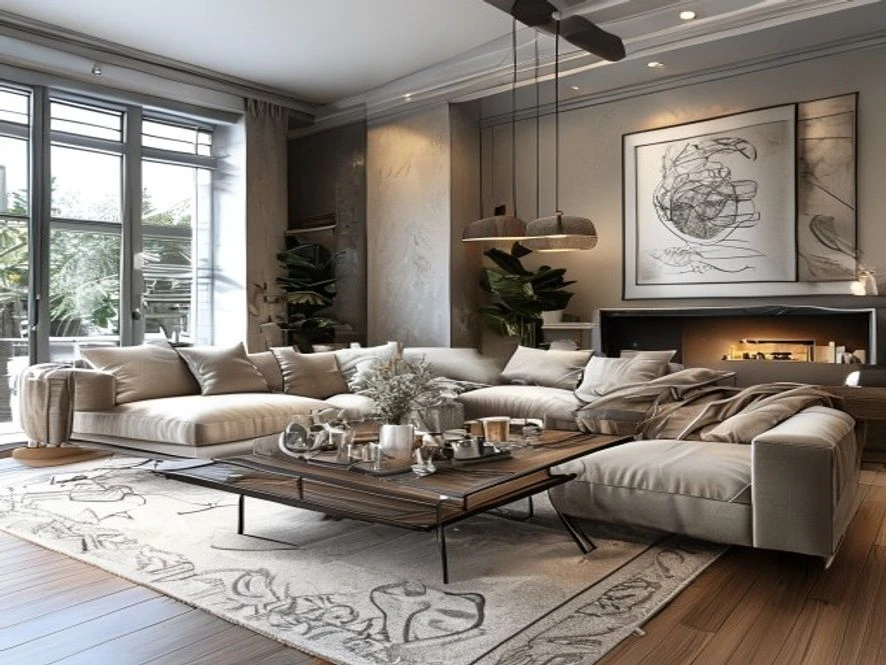 Bản vẽ thiết kế phòng khách 15m2 chi tiết