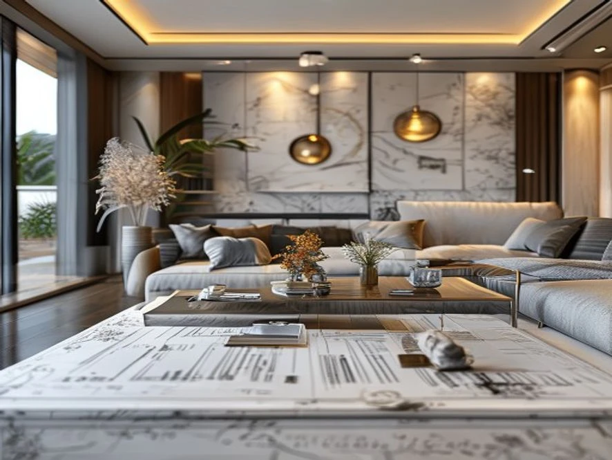 Bảng báo giá thiết kế nội thất phòng khách 40m2 chi tiết
