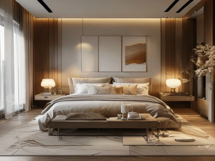Bố trí đồ đạc chuẩn cho mẫu nội thất phòng ngủ 15m2 đẹp