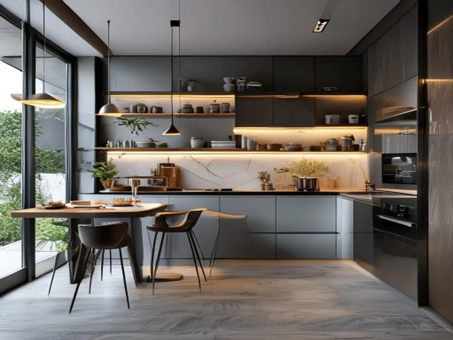 Bố trí không gian phòng bếp 25m2 theo phong cách hiện đại