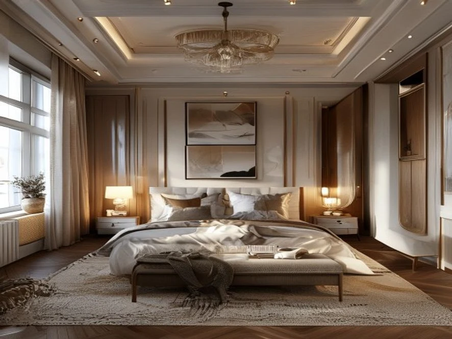 bố trí mẫu nội thất phòng ngủ 30m2 đẹp theo không gian