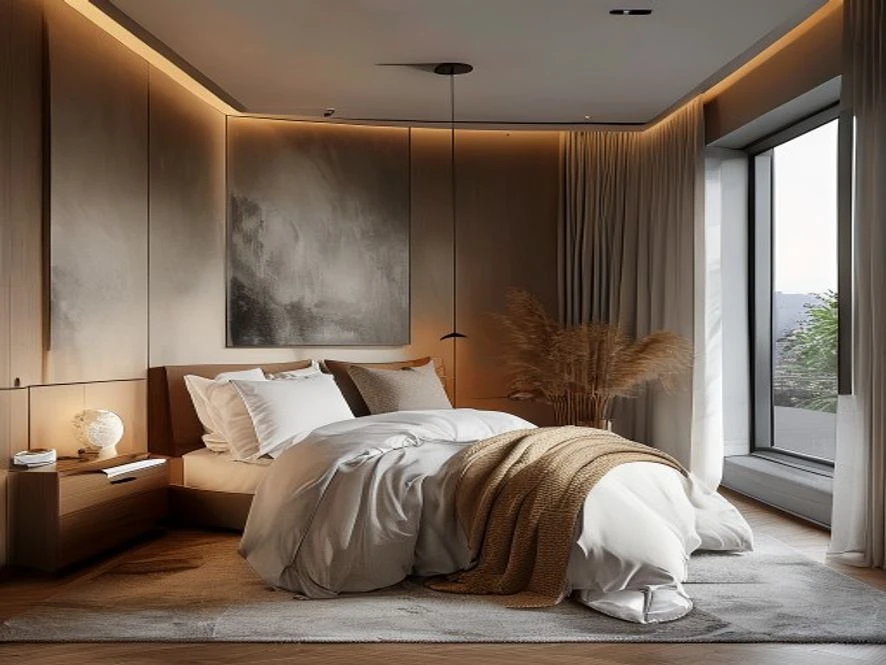 Bố trí phong cách tối giản cho nội thất phòng ngủ 15m2