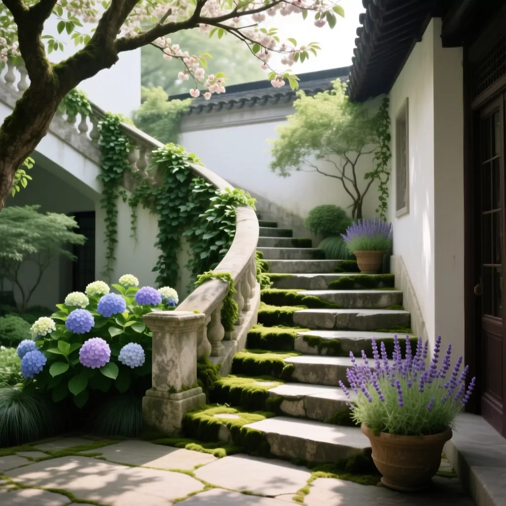 Cầu thang phòng khách đẹp phong cách cổ điển sang trọng