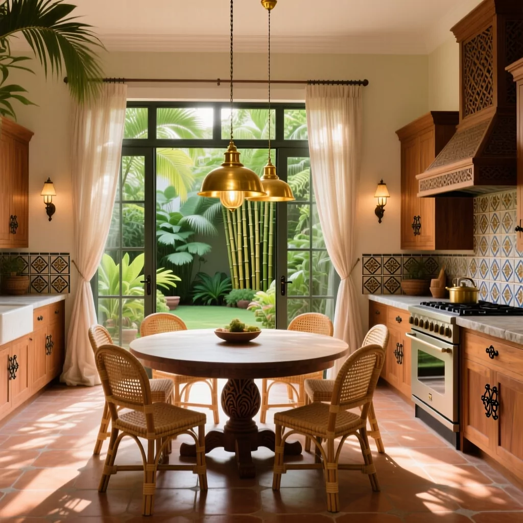 Tủ âm tường gầm cầu thang phòng khách đẹp phong cách Indochine