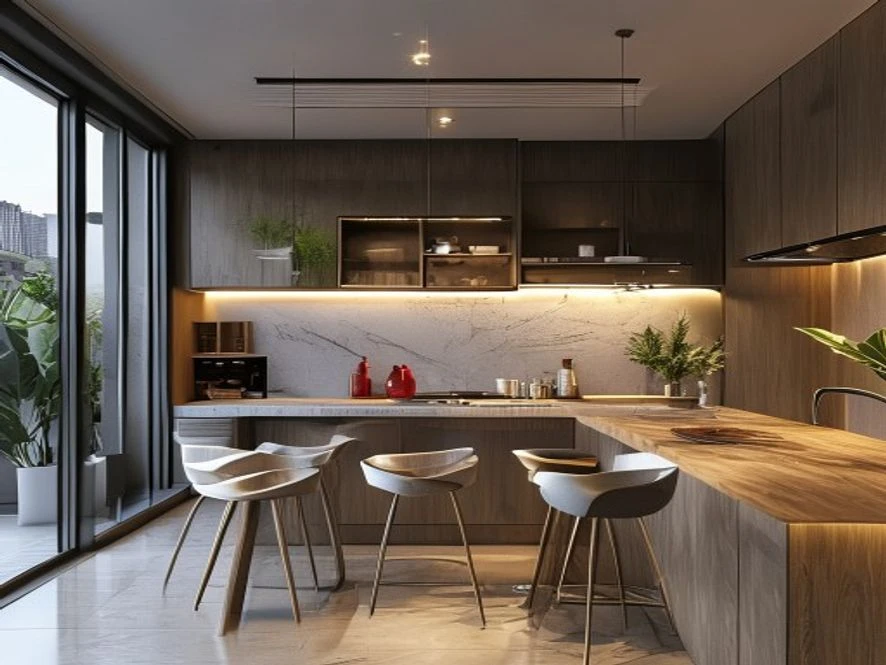 Đội ngũ chuyên gia Thiết Kế Nội Thất TP tư vấn mẫu nội thất phòng bếp 25m2 đẹp