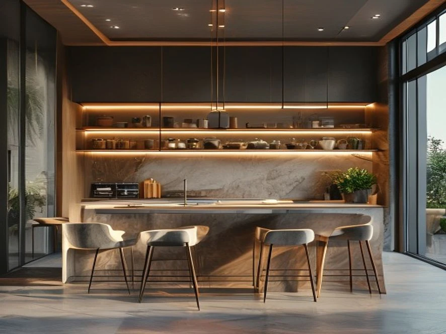 Giá trị thẩm mỹ cao trong thiết kế nội thất phòng bếp 12m2 hiện đại
