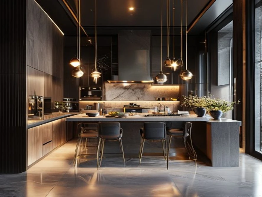 Giá trị thẩm mỹ của mẫu nội thất phòng bếp 12m2 đẹp sang trọng