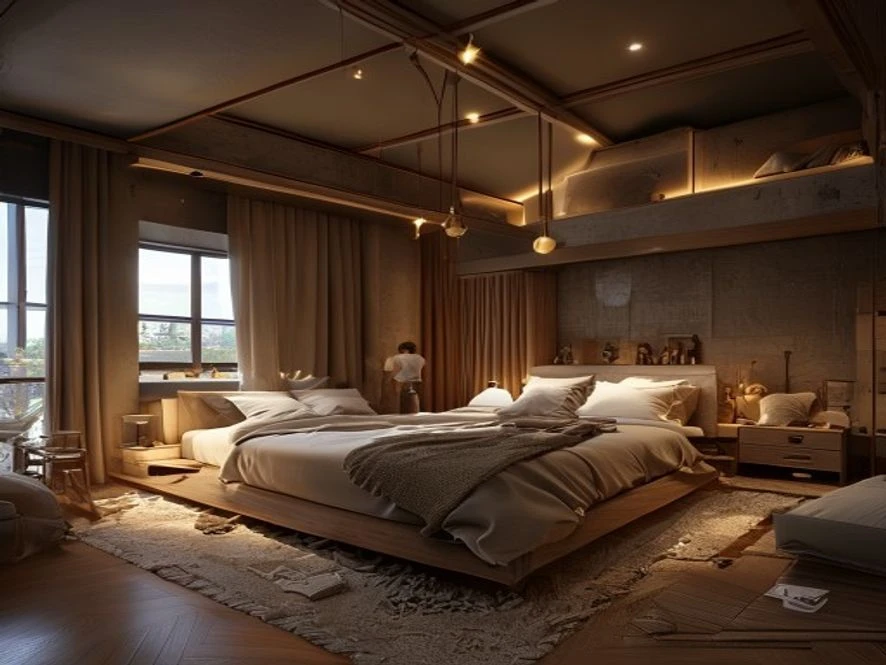 Giai đoạn thi công hoàn thiện cho mẫu nội thất phòng ngủ 15m2 đẹp