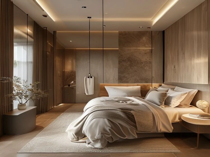 Giải pháp mẫu nội thất phòng ngủ 9m2 đẹp với phòng tắm liền kề