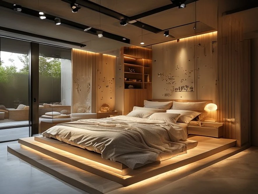 Hình ảnh minh họa quy trình lắp đặt cho mẫu nội thất phòng ngủ 25m2 đẹp