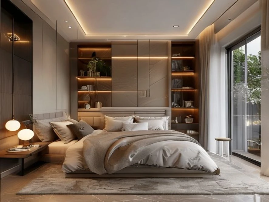 Không gian lưu trữ thông minh cho thiết kế nội thất phòng ngủ 25m2