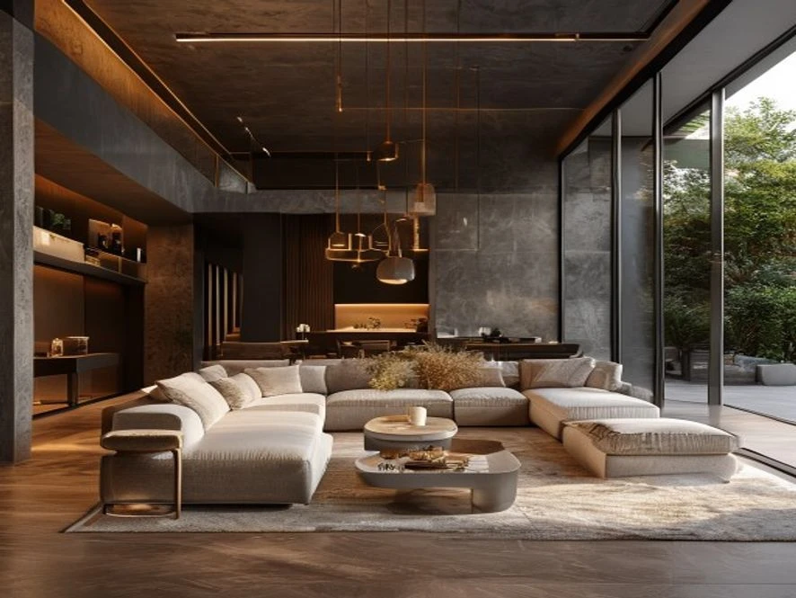 Không gian nội thất phòng khách 40m2 sang trọng hiện đại