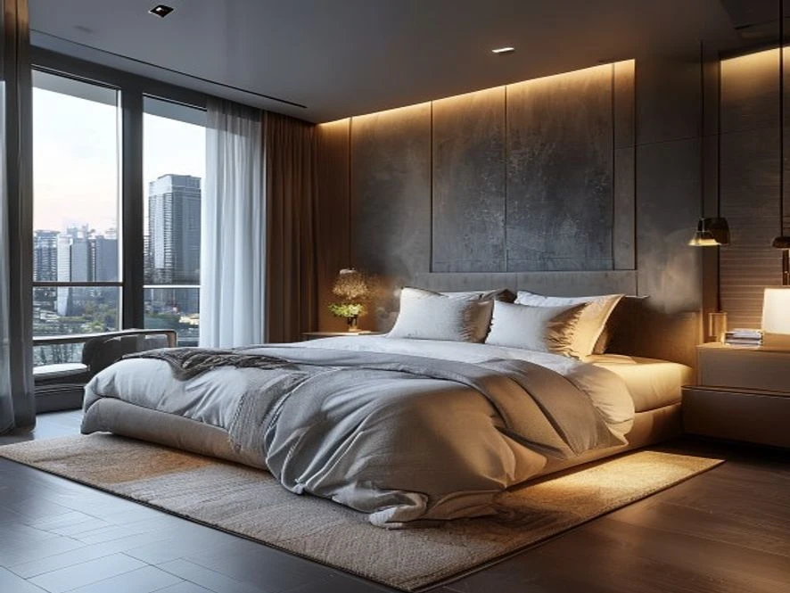 Không gian nội thất phòng ngủ 16m2 hiện đại do Thiết Kế Nội Thất TP thực hiện
