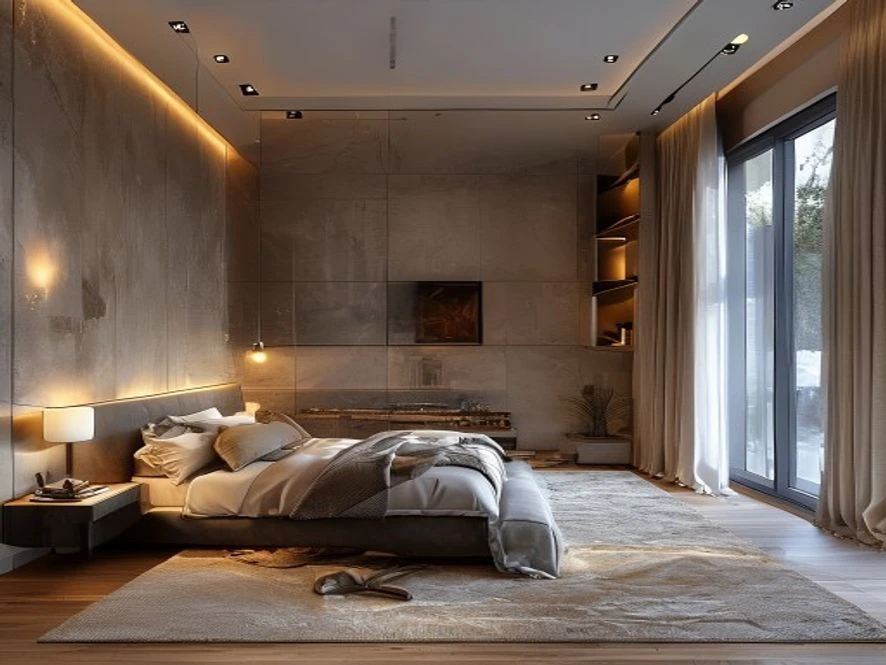 Không gian nội thất phòng ngủ 25m2 hiện đại và tiện nghi