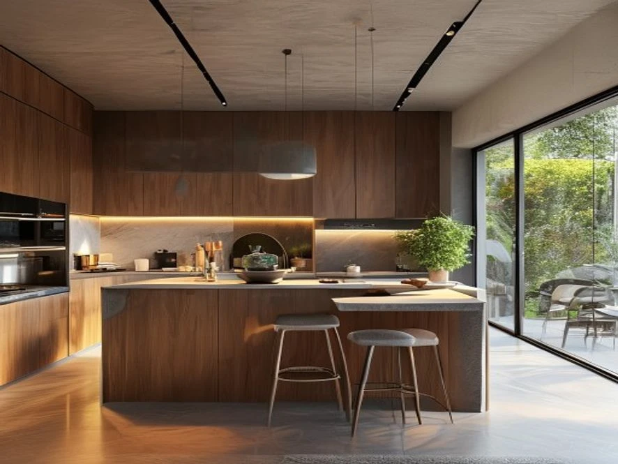 Không gian thực tế thiết kế nội thất phòng bếp 12m2 thông thoáng