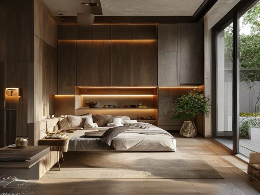 khu vực nấu nướng tích hợp nội thất phòng ngủ 20m2