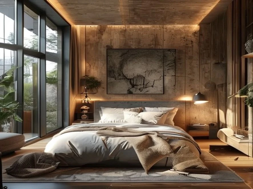 Khu vực nghỉ ngơi chính ấm cúng trong phòng ngủ 30m2