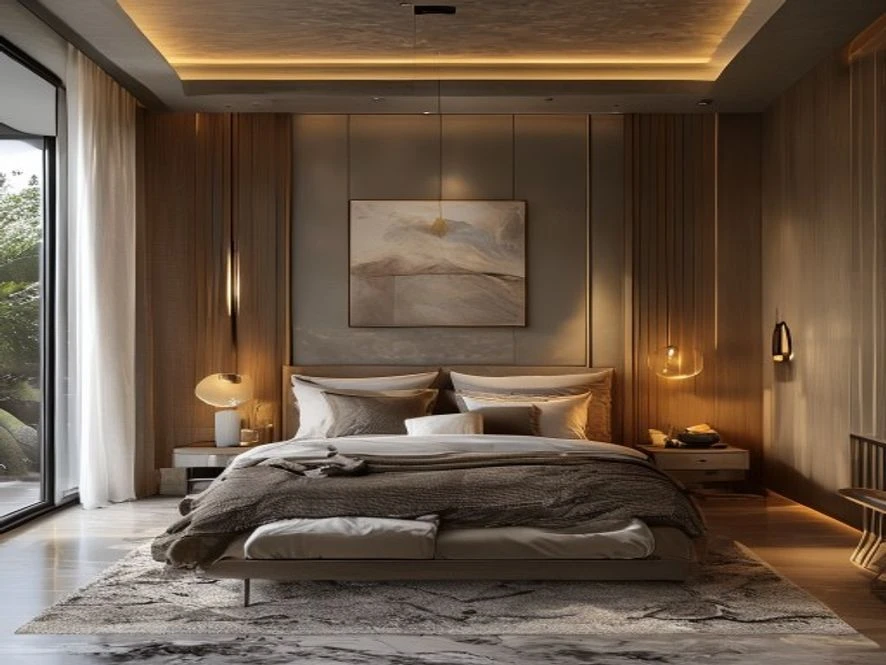 Khu vực phòng ngủ và nghỉ ngơi chính trong thiết kế nội thất phòng ngủ 30m2