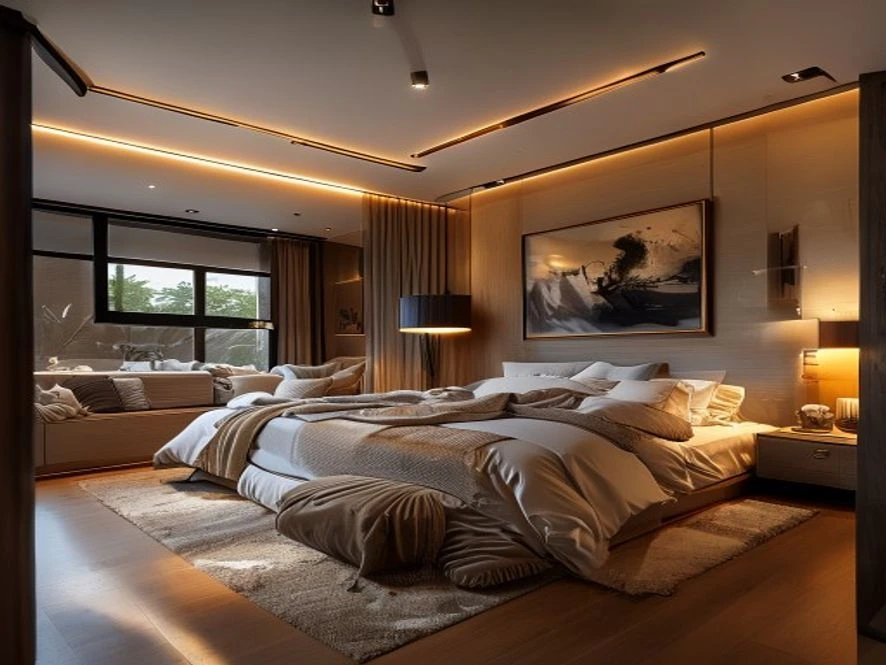Khu vực sinh hoạt chung trong nội thất phòng ngủ 16m2