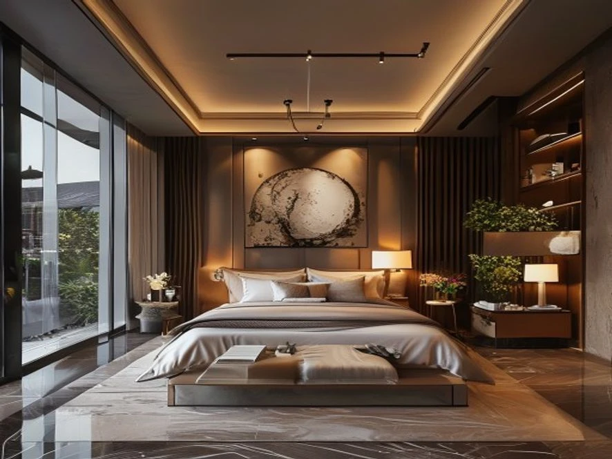 khu vực tiếp khách trong nội thất phòng ngủ 20m2