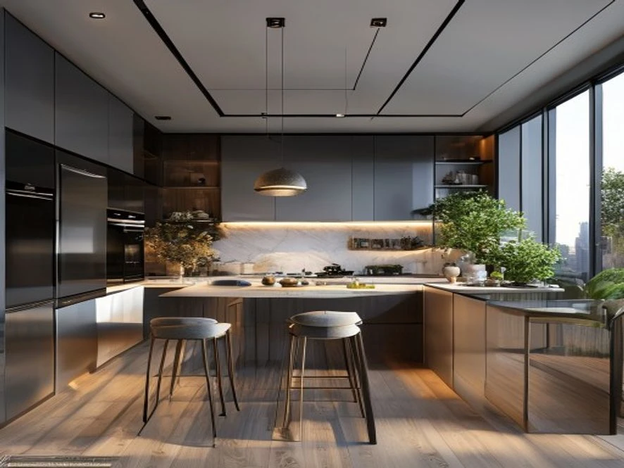 Mẫu nội thất phòng bếp 15m2 đẹp với thiết kế hiện đại từ Thiết Kế Nội Thất TP