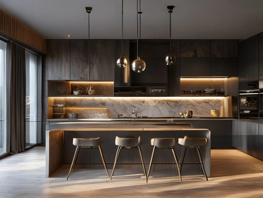 Mẫu nội thất phòng bếp 20m2 đẹp theo phong cách hiện đại
