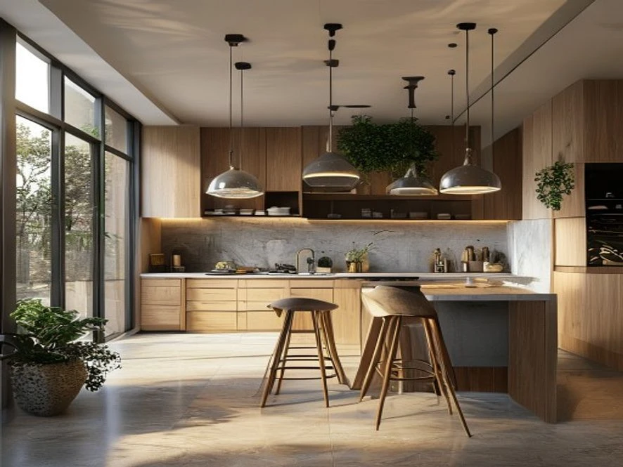 Mẫu nội thất phòng bếp 20m2 đẹp tiết kiệm năng lượng