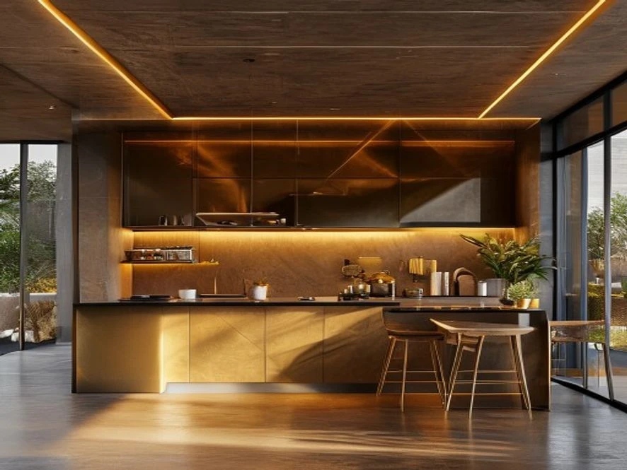Mẫu nội thất phòng bếp 20m2 đẹp với nguyên tắc tam giác vàng