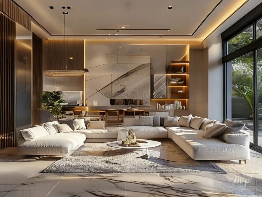 Mẫu nội thất phòng khách 30m2 đẹp do Thiết Kế Nội Thất TP thực hiện