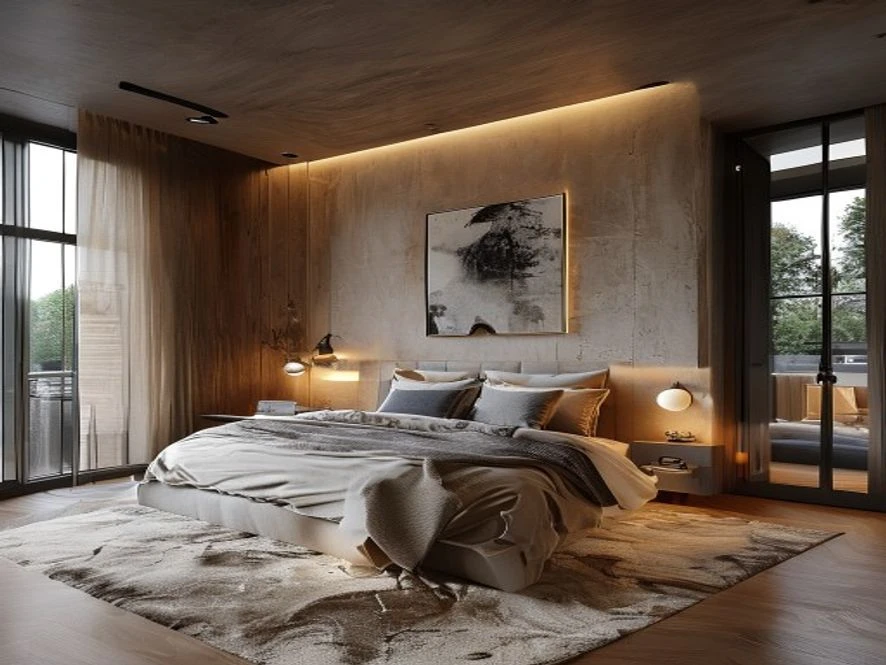 Mẫu nội thất phòng ngủ 20m2 đẹp liên kết không gian mở