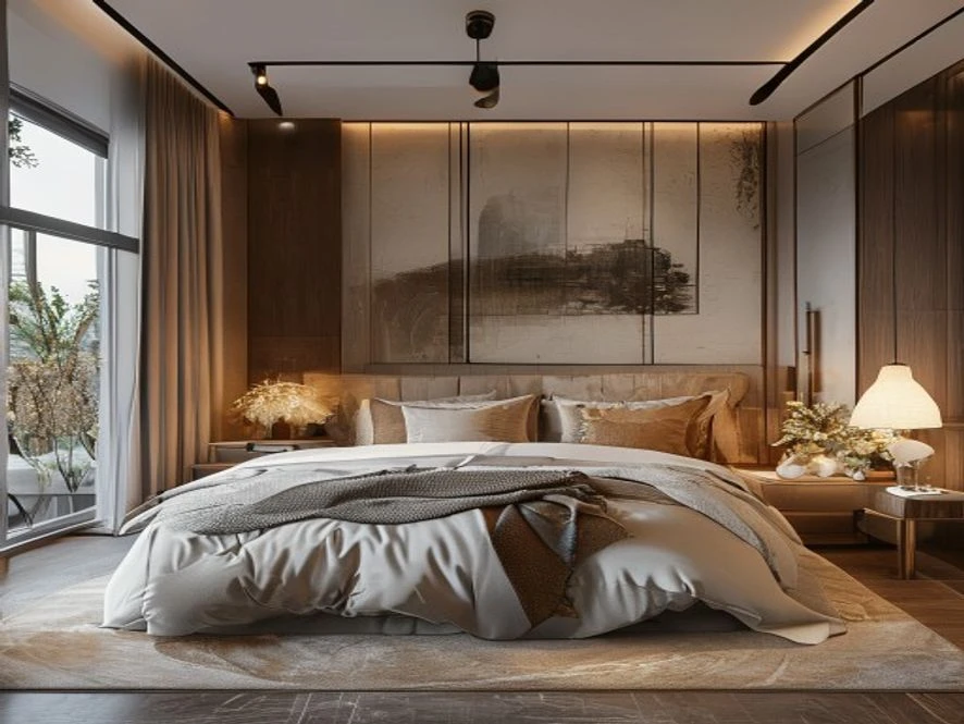 Mẫu nội thất phòng ngủ 9m2 đẹp cho gia đình trẻ tiện nghi