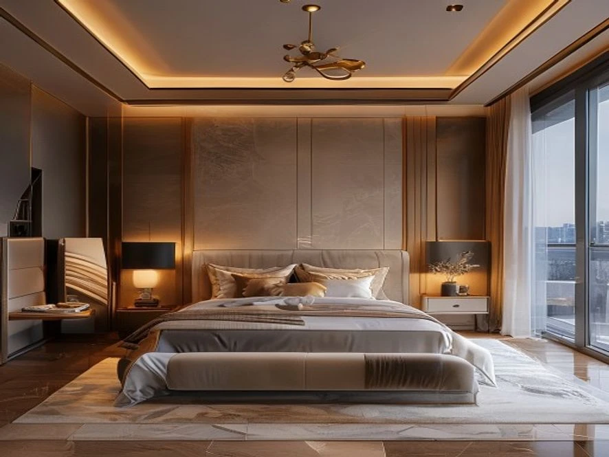 Mẫu nội thất phòng ngủ 9m2 đẹp phong cách hiện đại sang trọng
