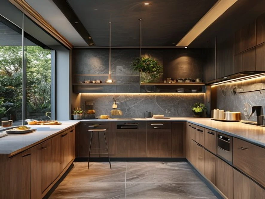 Mẫu phòng bếp 20m2 với khu vực chế biến tối ưu