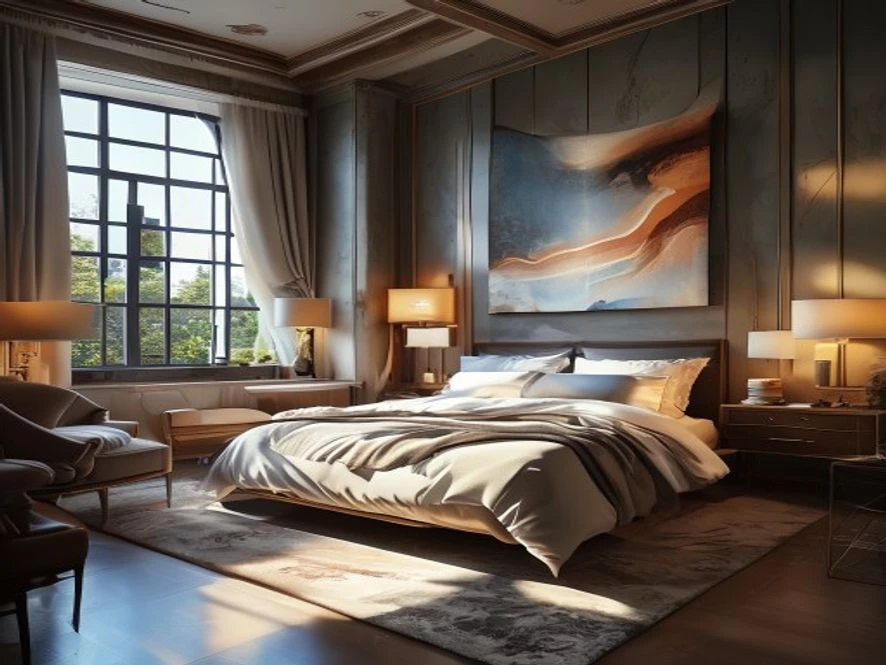 Màu sắc tạo chiều sâu cho thiết kế nội thất phòng ngủ 25m2