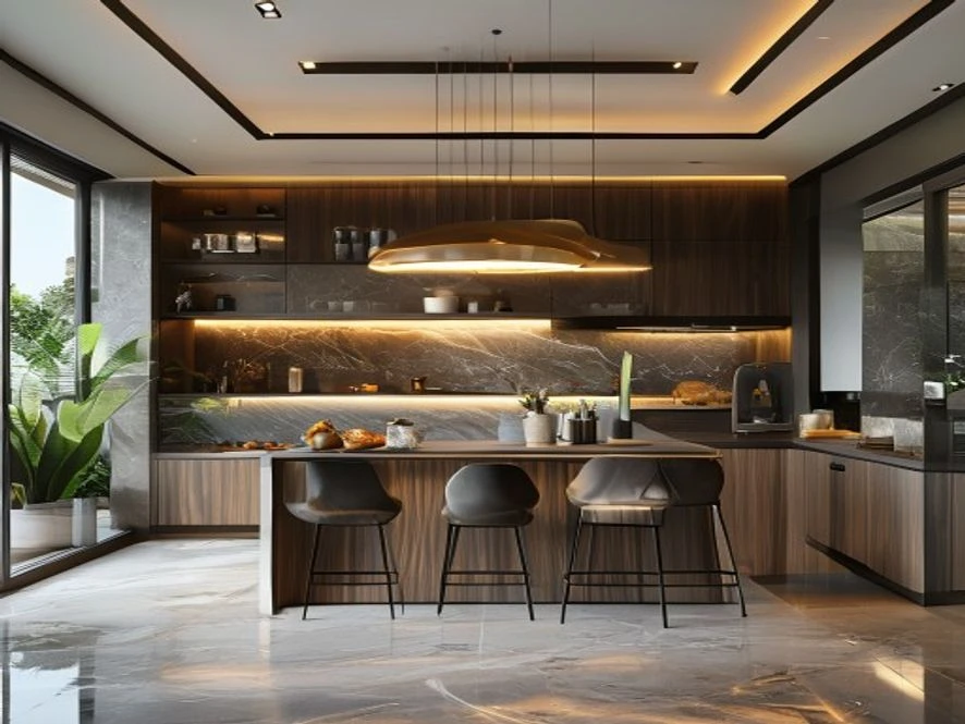 Mẫu thiết kế nội thất phòng bếp 10m2 hiện đại