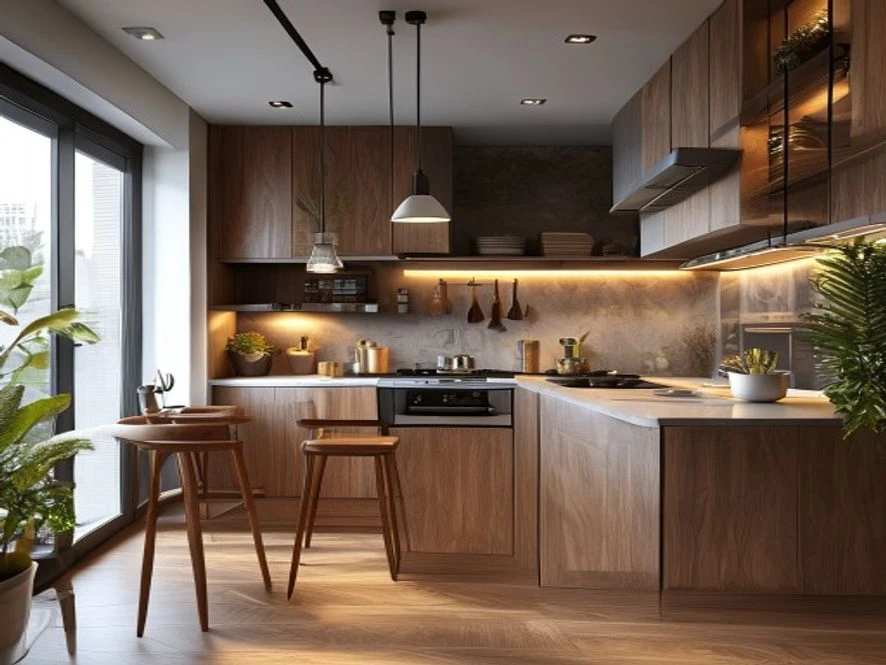 Mẫu thiết kế nội thất phòng bếp 10m2 kitchenette
