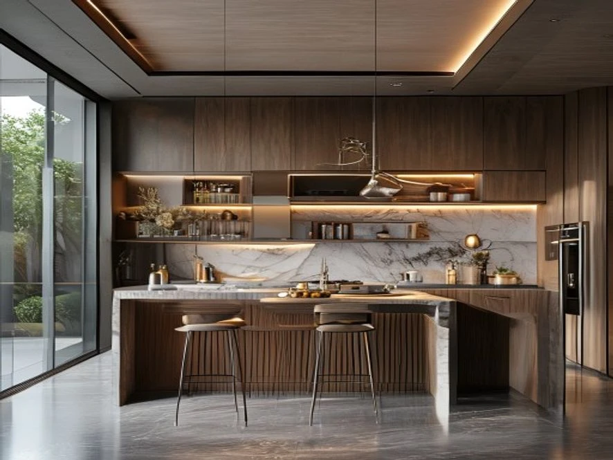 Mẫu thiết kế nội thất phòng bếp 10m2 thông minh