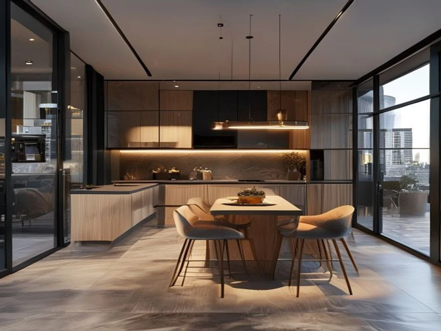 Mẫu thiết kế nội thất phòng bếp 20m2 hiện đại và tiện nghi tại Thiết Kế Nội Thất TP